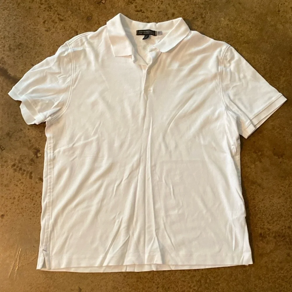 Banana Republic white Luxury Touch Performance‎ short sleeve golf Polo shirt top